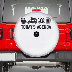 Funny Camping Spare Tire Cover Today's Agenda Coffee Van Beer Campfire TS11 White Print Your Wear