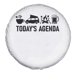 Funny Camping Spare Tire Cover Today's Agenda Coffee Van Beer Campfire TS11 Print Your Wear