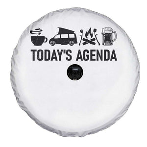 Funny Camping Spare Tire Cover Today's Agenda Coffee Van Beer Campfire TS11 Print Your Wear