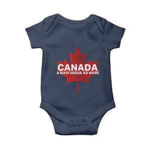 Funny Canada A Mari Usque Ad Mare Baby Onesie Canadian Flag Patriotic TS11 Navy Print Your Wear