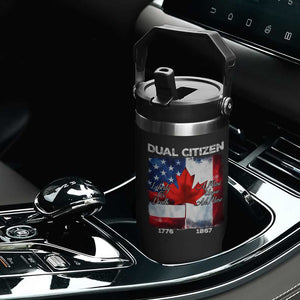 Funny Canadian American Flip Straw Tumbler Dual Citizen Liberty Or Death A Mari Usque Ad Mare TS11 Print Your Wear