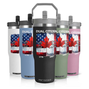 Funny Canadian American Flip Straw Tumbler Dual Citizen Liberty Or Death A Mari Usque Ad Mare TS11 Print Your Wear