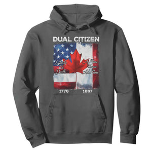 Funny Canadian American Hoodie Dual Citizen Liberty Or Death A Mari Usque Ad Mare TS11 Dark Heather Print Your Wear