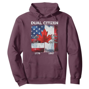 Funny Canadian American Hoodie Dual Citizen Liberty Or Death A Mari Usque Ad Mare TS11 Maroon Print Your Wear