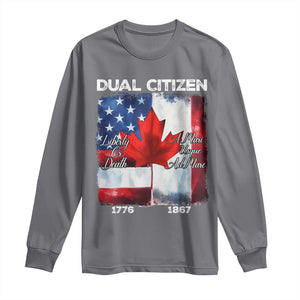 Funny Canadian American Long Sleeve Shirt Dual Citizen Liberty Or Death A Mari Usque Ad Mare TS11 Charcoal Print Your Wear