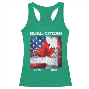 Funny Canadian American Racerback Tank Top Dual Citizen Liberty Or Death A Mari Usque Ad Mare TS11 Irish Green Print Your Wear