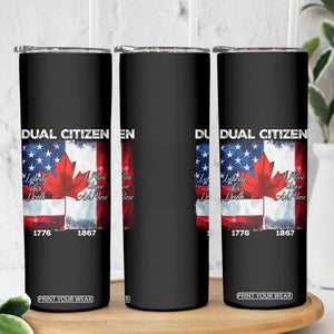 Funny Canadian American Skinny Tumbler Dual Citizen Liberty Or Death A Mari Usque Ad Mare TS11 Print Your Wear