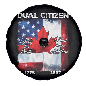 Funny Canadian American Spare Tire Cover Dual Citizen Liberty Or Death A Mari Usque Ad Mare TS11 Print Your Wear