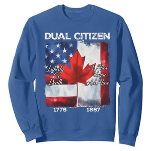 Funny Canadian American Sweatshirt Dual Citizen Liberty Or Death A Mari Usque Ad Mare TS11 Royal Blue Print Your Wear