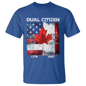 Funny Canadian American T Shirt Dual Citizen Liberty Or Death A Mari Usque Ad Mare TS11 Royal Blue Print Your Wear
