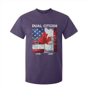 Funny Canadian American T Shirt For Kid Dual Citizen Liberty Or Death A Mari Usque Ad Mare TS11 Purple Print Your Wear