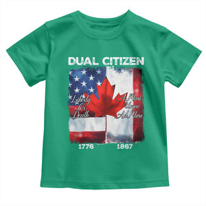 Funny Canadian American Toddler T Shirt Dual Citizen Liberty Or Death A Mari Usque Ad Mare TS11 Irish Green Print Your Wear