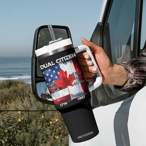 Funny Canadian American Tumbler With Handle Dual Citizen Liberty Or Death A Mari Usque Ad Mare TS11 Print Your Wear