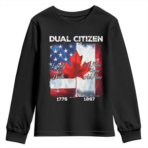 Funny Canadian American Youth Sweatshirt Dual Citizen Liberty Or Death A Mari Usque Ad Mare TS11 Black Print Your Wear