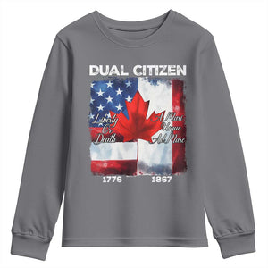 Funny Canadian American Youth Sweatshirt Dual Citizen Liberty Or Death A Mari Usque Ad Mare TS11 Charcoal Print Your Wear