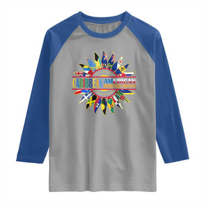 Funny Caribbean American Heritage Month Raglan Shirt Flower TS11 Sport Gray Royal Print Your Wear