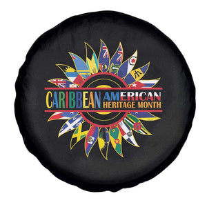 Funny Caribbean American Heritage Month Spare Tire Cover Flower TS11 Print Your Wear