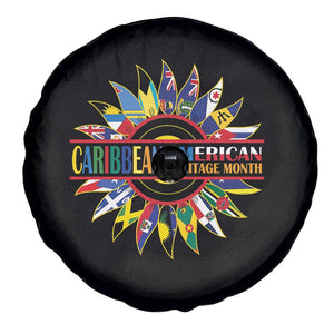Funny Caribbean American Heritage Month Spare Tire Cover Flower TS11 Print Your Wear