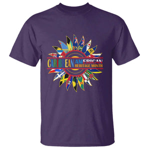 Funny Caribbean American Heritage Month T Shirt Flower TS11 Purple Print Your Wear