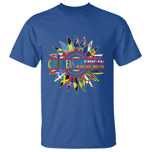 Funny Caribbean American Heritage Month T Shirt Flower TS11 Royal Blue Print Your Wear