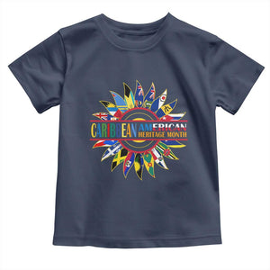 Funny Caribbean American Heritage Month Toddler T Shirt Flower TS11 Navy Print Your Wear