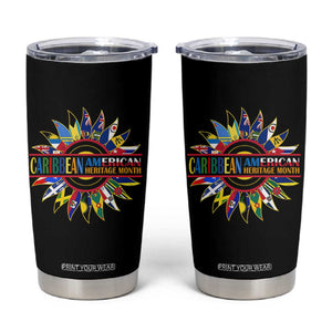 Funny Caribbean American Heritage Month Tumbler Cup Flower TS11 Black Print Your Wear