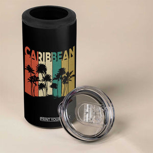 Funny Caribbean Vintage Palm Tree Sunset Summer Beach Vacation 4 in 1 Can Cooler Tumbler TS11 Print Your Wear