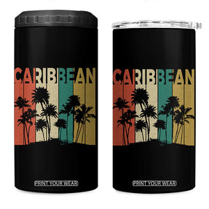 Funny Caribbean Vintage Palm Tree Sunset Summer Beach Vacation 4 in 1 Can Cooler Tumbler TS11 One Size: 16 oz Black Print Your Wear