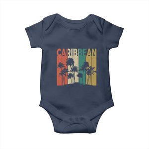 Funny Caribbean Vintage Palm Tree Sunset Summer Beach Vacation Baby Onesie TS11 Navy Print Your Wear