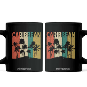 Funny Caribbean Vintage Palm Tree Sunset Summer Beach Vacation Coffee Mug TS11 Black Print Your Wear