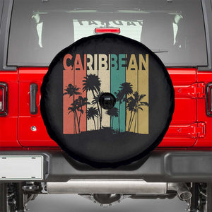 Funny Caribbean Vintage Palm Tree Sunset Summer Beach Vacation Spare Tire Cover TS11 Black Print Your Wear