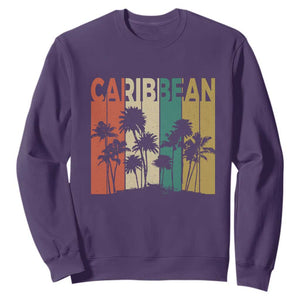 Funny Caribbean Vintage Palm Tree Sunset Summer Beach Vacation Sweatshirt TS11 Purple Print Your Wear