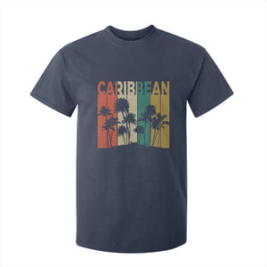Funny Caribbean Vintage Palm Tree Sunset Summer Beach Vacation T Shirt For Kid TS11 Navy Print Your Wear