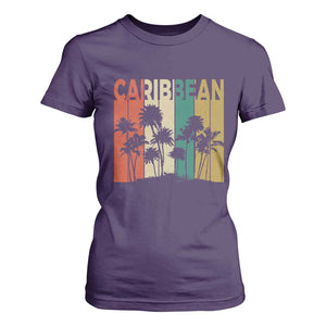 Funny Caribbean Vintage Palm Tree Sunset Summer Beach Vacation T Shirt For Women TS11 Purple Print Your Wear