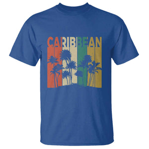 Funny Caribbean Vintage Palm Tree Sunset Summer Beach Vacation T Shirt TS11 Royal Blue Print Your Wear