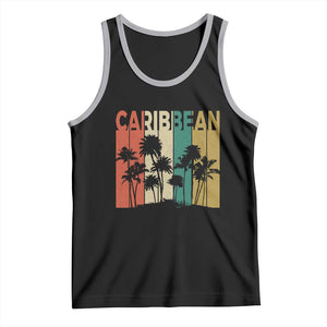 Funny Caribbean Vintage Palm Tree Sunset Summer Beach Vacation Tank Top TS11 Black Athletic Heather Print Your Wear