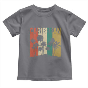 Funny Caribbean Vintage Palm Tree Sunset Summer Beach Vacation Toddler T Shirt TS11 Charcoal Print Your Wear