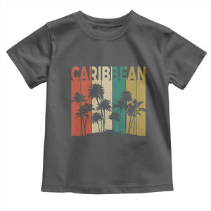 Funny Caribbean Vintage Palm Tree Sunset Summer Beach Vacation Toddler T Shirt TS11 Dark Heather Print Your Wear