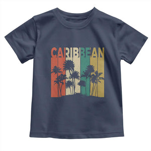 Funny Caribbean Vintage Palm Tree Sunset Summer Beach Vacation Toddler T Shirt TS11 Navy Print Your Wear
