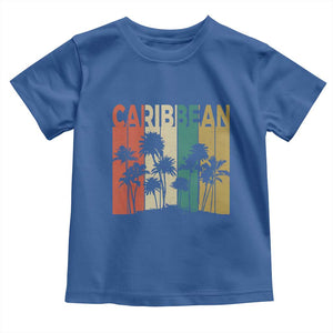 Funny Caribbean Vintage Palm Tree Sunset Summer Beach Vacation Toddler T Shirt TS11 Royal Blue Print Your Wear