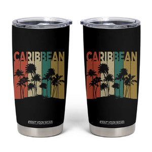 Funny Caribbean Vintage Palm Tree Sunset Summer Beach Vacation Tumbler Cup TS11 Black Print Your Wear