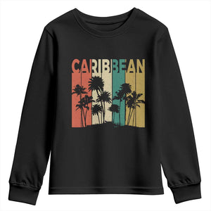 Funny Caribbean Vintage Palm Tree Sunset Summer Beach Vacation Youth Sweatshirt TS11 Black Print Your Wear