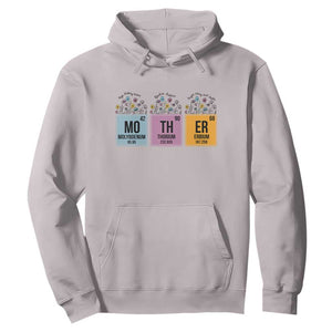 Funny Chemist Mom Hoodie Mother Flowers Periodic Table TS11 Ice Gray Print Your Wear