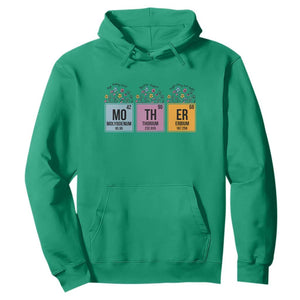 Funny Chemist Mom Hoodie Mother Flowers Periodic Table TS11 Irish Green Print Your Wear
