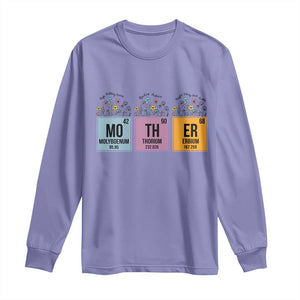 Funny Chemist Mom Long Sleeve Shirt Mother Flowers Periodic Table TS11 Violet Print Your Wear
