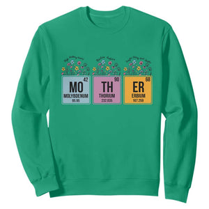 Funny Chemist Mom Sweatshirt Mother Flowers Periodic Table TS11 Irish Green Print Your Wear