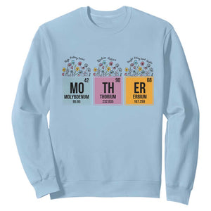 Funny Chemist Mom Sweatshirt Mother Flowers Periodic Table TS11 Light Blue Print Your Wear