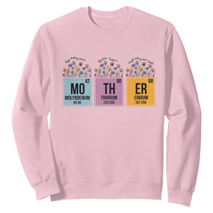 Funny Chemist Mom Sweatshirt Mother Flowers Periodic Table TS11 Light Pink Print Your Wear