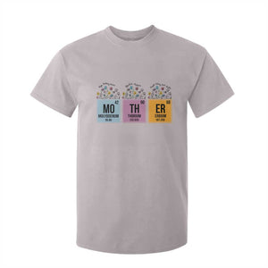 Funny Chemist Mom T Shirt For Kid Mother Flowers Periodic Table TS11 Ice Gray Print Your Wear