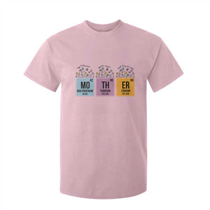 Funny Chemist Mom T Shirt For Kid Mother Flowers Periodic Table TS11 Light Pink Print Your Wear